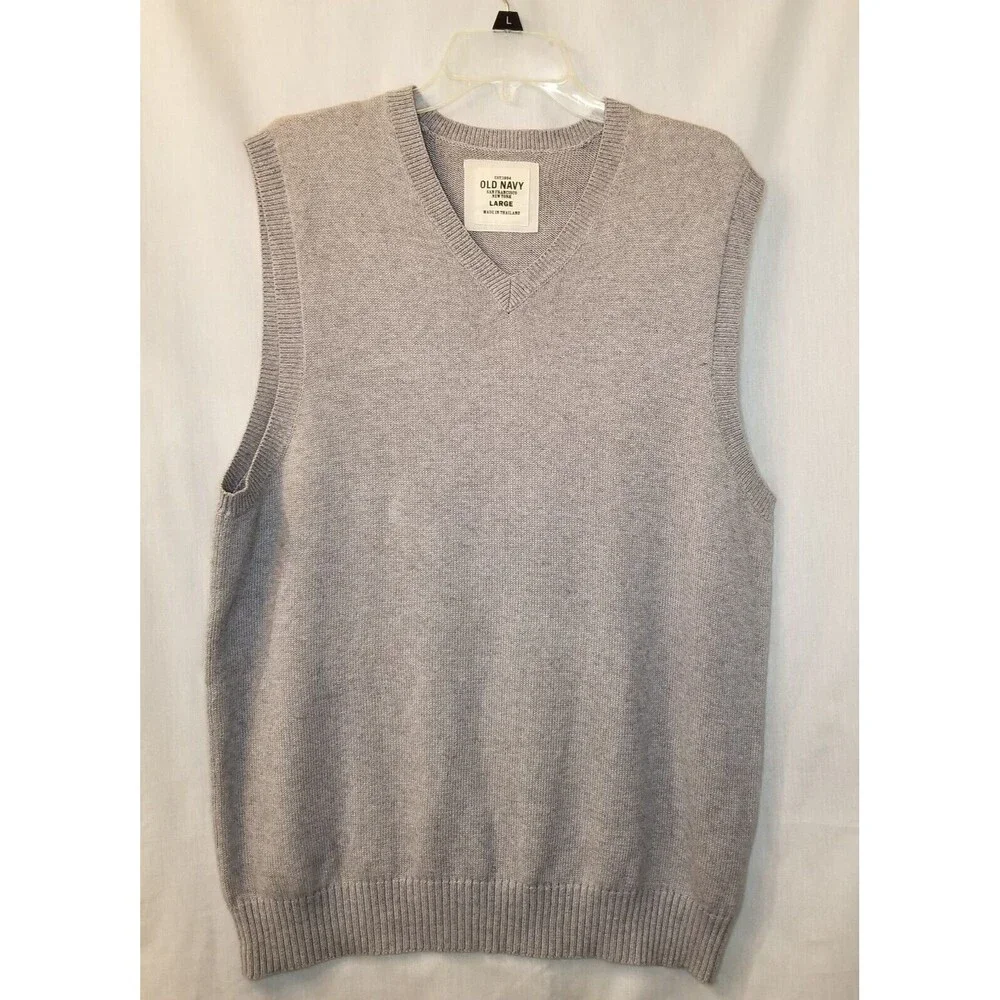 Old Navy Sweater Vest Mens Large Cashmere Blend Preppy Academia Fall Winter
